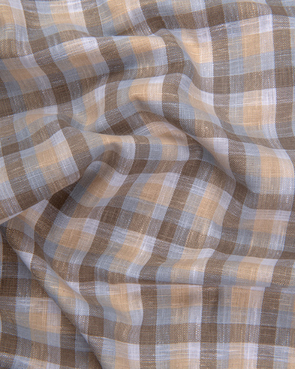 Corporate Cotton Brown Fone Checks Shirts for Men