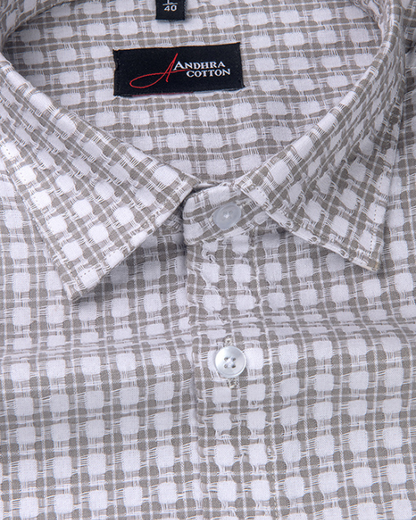 Cotton Checks Gray Colour Shirts For Men