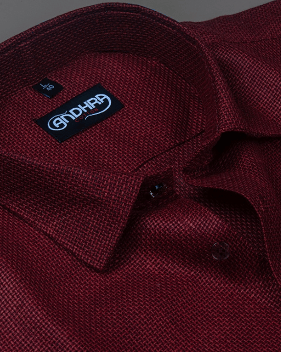 Matty Jute Linen Marrun Colour Shirts for Men