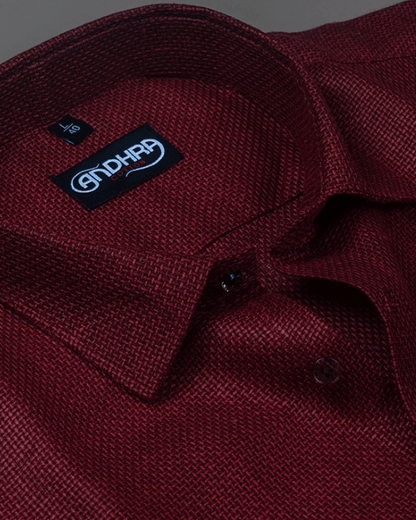 Matty Jute Linen Marrun Colour Shirts for Men