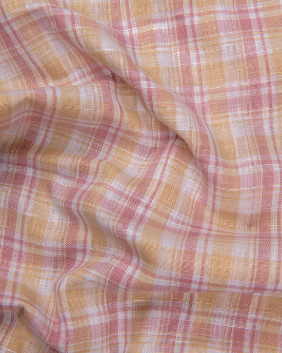 Corporate Cotton Pink Yellow Checks Shirts for Men