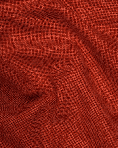 Matty Jute Linen Red Orange Colour Shirts for Men
