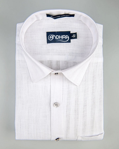 Linen Linning White Colour Shirts For Men