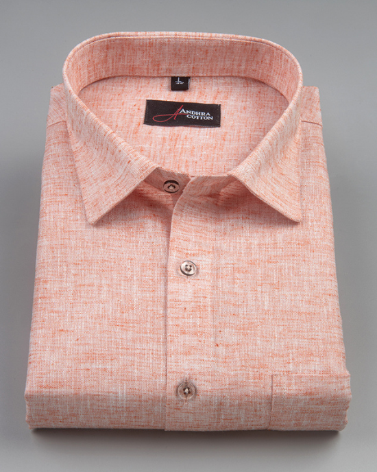 60 Lea Linen Light Orange Colour Shirts for Men