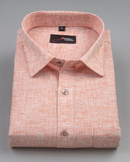 60 Lea Linen Light Orange Colour Shirts for Men
