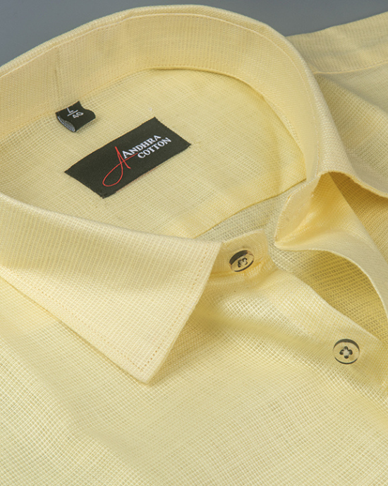 Casa linen yellow colour shirts for men