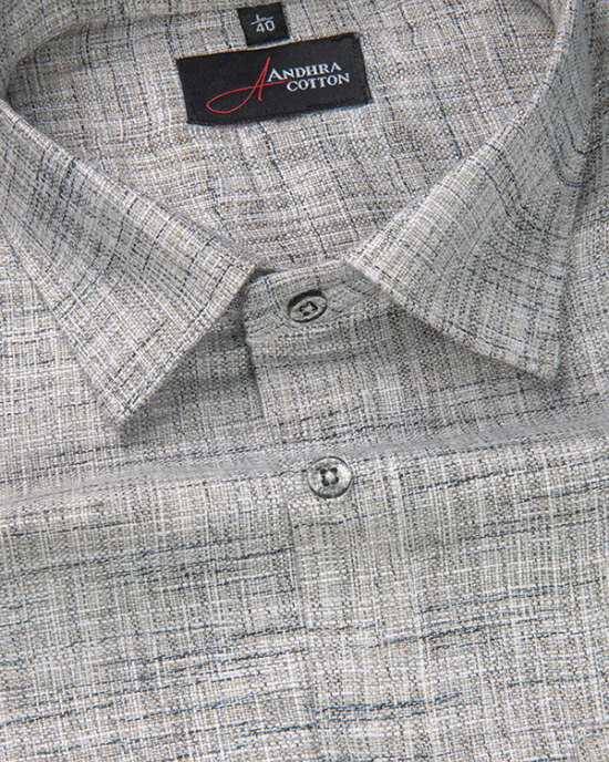 Khadi Pista Green with Gray Shade Shirts for Men