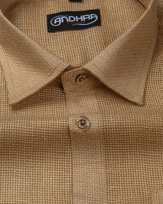 Matty Jute Linen Golden Fone Colour Shirts for Men