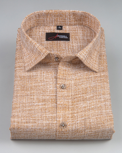 Khadi Dark Brown with White Shade Colour Shirts for Men