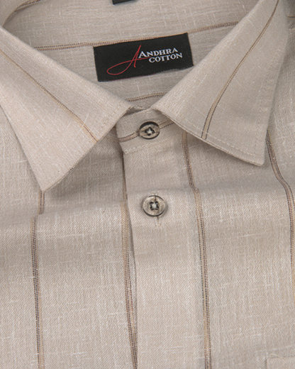 Kalas Linen Fone with Golden Lining Shirt for Men