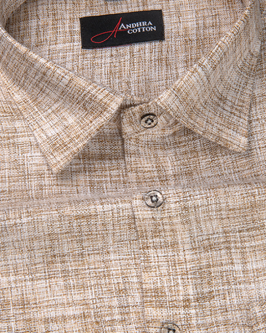 Khadi Light Fone with Brown Shade Colour Shirts for Men
