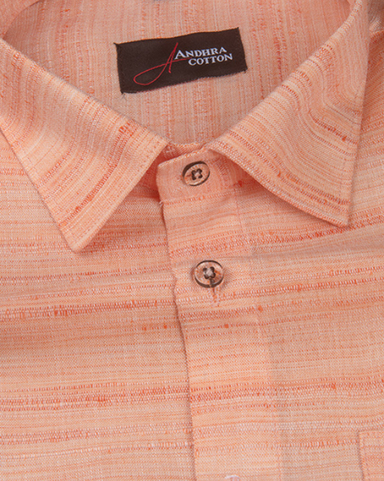 Ethenik Khadi Orange Colour Shirt for Men