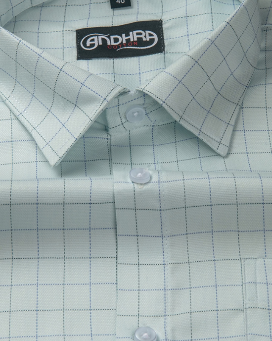 Arvind Mofatlal Light Sky Blue Colour Checks Shirts for Men