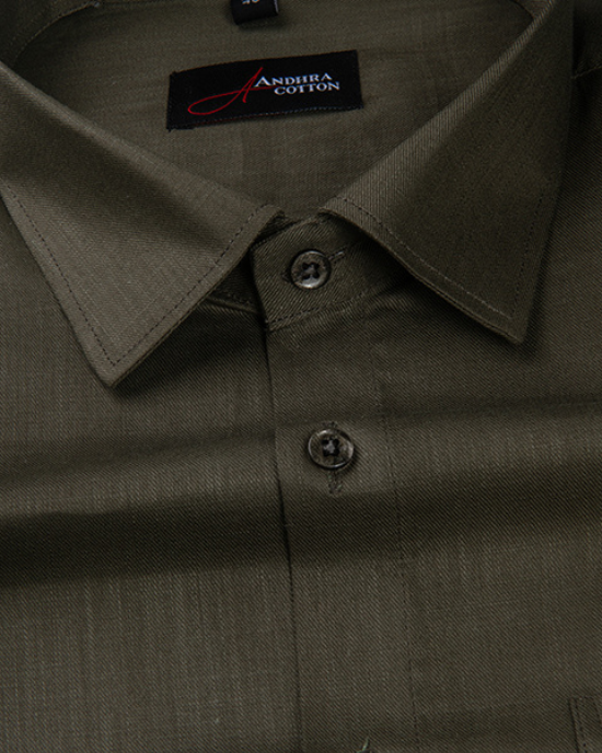Bristol Linen Mehendi Colour Shirts for Men