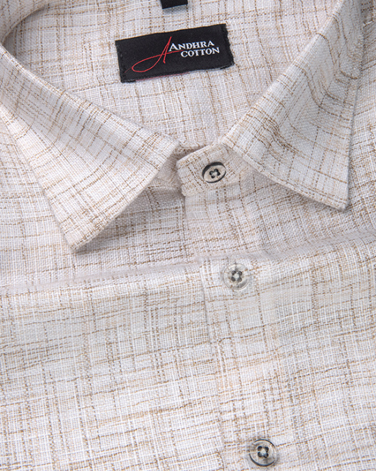 Khadi Off White with Fone Shade Colour Shirts for Men