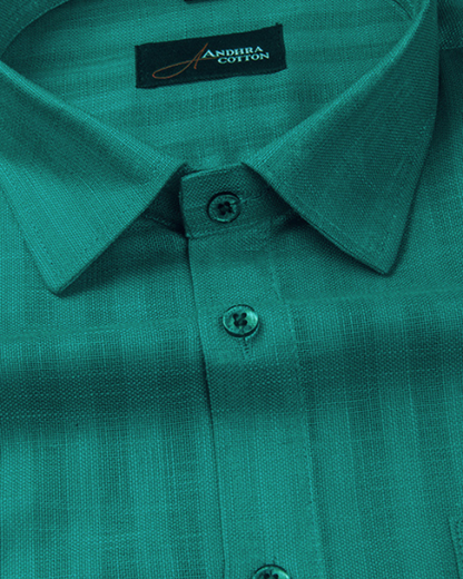 Linen lining rama green colour shirts for men