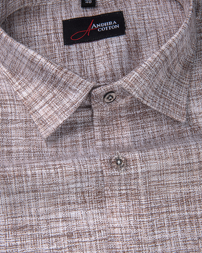 Khadi Light Coffee with White Shade Colour Shirts for Men