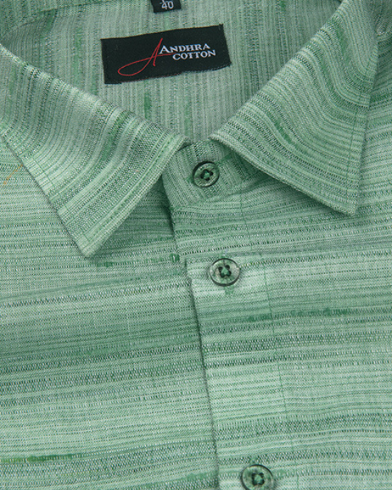Ethenik Khadi Green Colour Shirt for Men