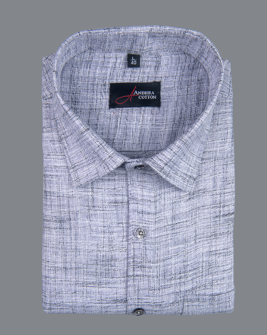 Khadi Blue with Black Shade Colour Shirts for Men