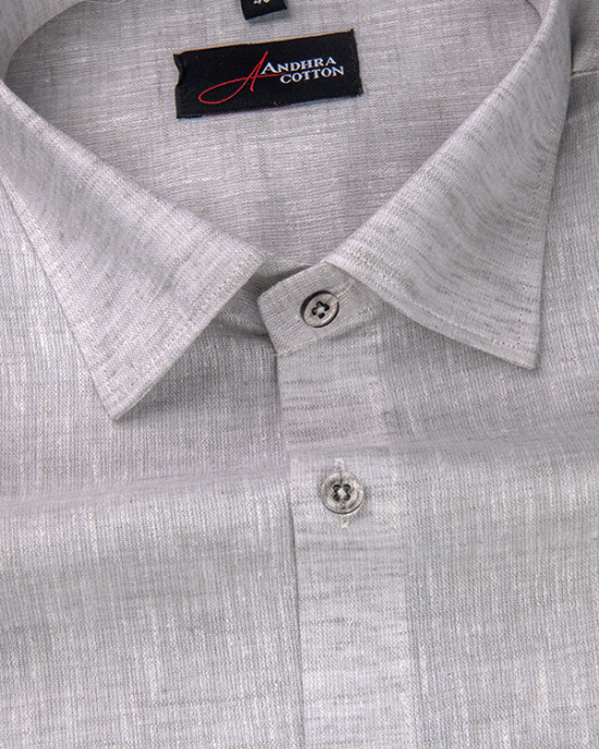 Linen Light Gray Colour Shirts for Men