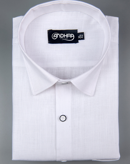 Italian Linen Structure White Shirts for Men