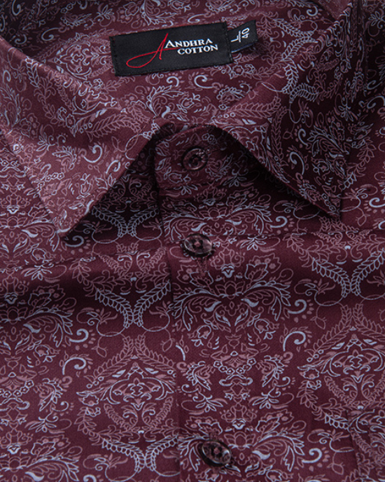 New Cotton Marrun with Rajwada Print Shirts for Men