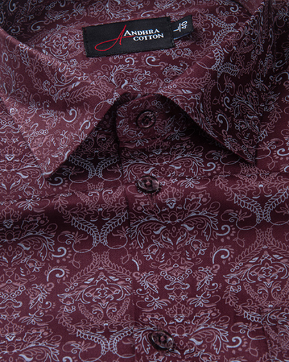 New Cotton Marrun with Rajwada Print Shirts for Men