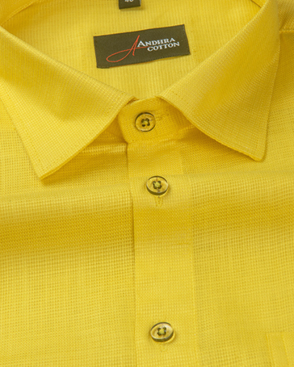 Casa linen golden yellow colour shirts for men