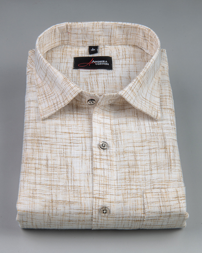 Khadi Cream with Fone Shade Colour Shirts for Men