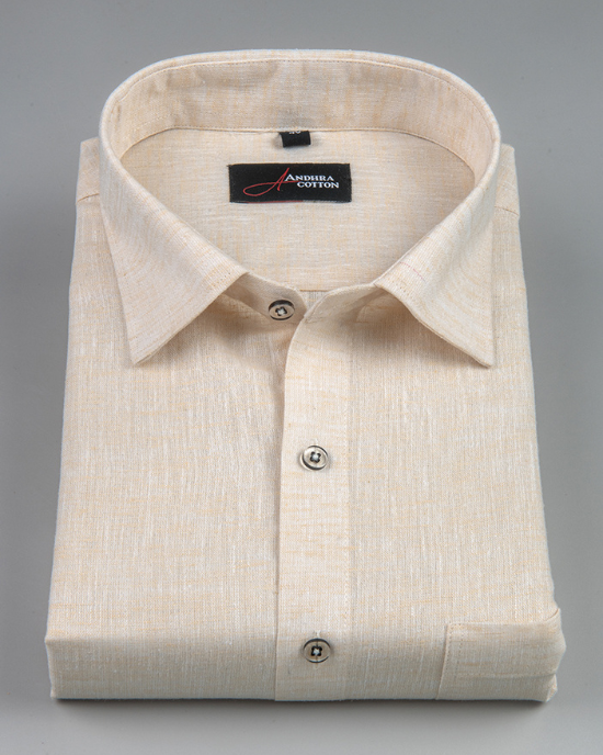 Linen Light Fawn Colour Shirts for Men