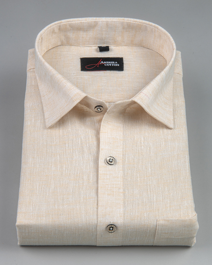 Linen Light Fawn Colour Shirts for Men