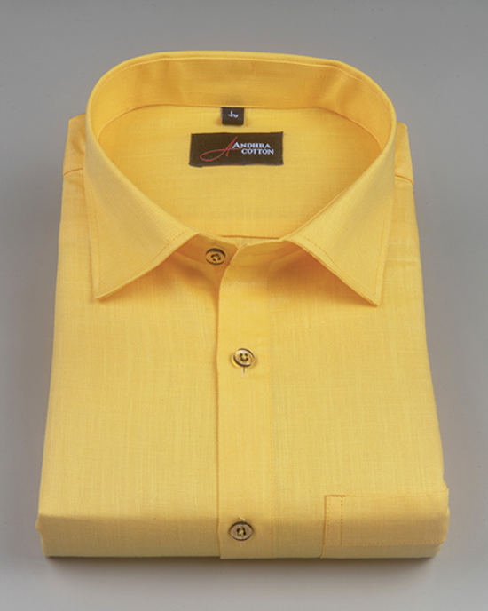 Bristol Linen Dark Yellow Colour Shirts for Men