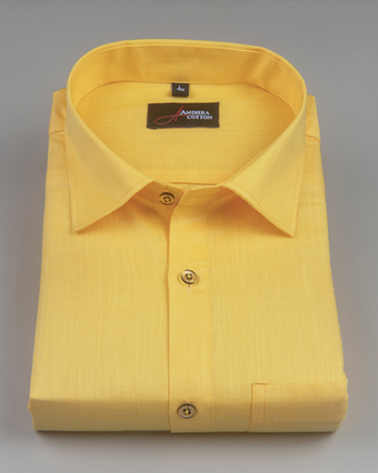 Bristol Linen Dark Yellow Colour Shirts for Men