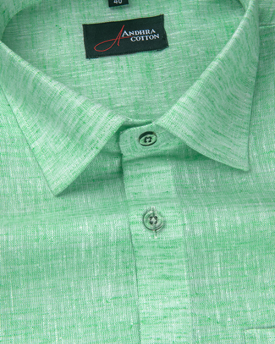 Linen Rama Green Colour Shirts for Men