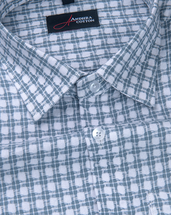 Cotton Checks Blue Colour Shirts For Men
