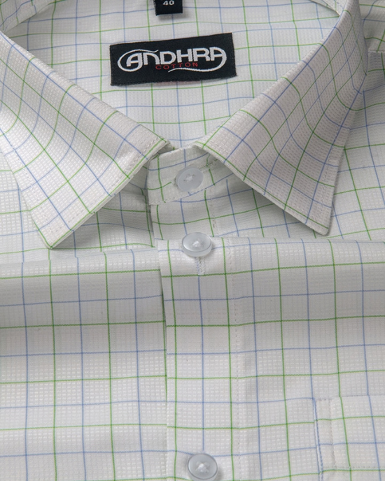 Arvind Mofatlal Green Blue Mix Checks Shirts for Men