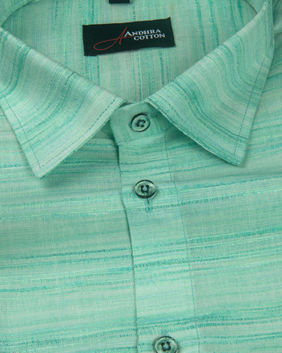 Ethenik Khadi Rama Green Colour Shirt for Men