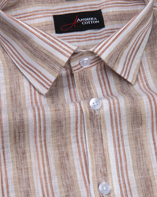 Super Fine Linen Fone Marrun Mix Patta Print Shirts for Men