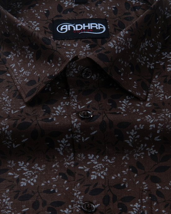 Slub Linen Marrun Printed Shirts for Men