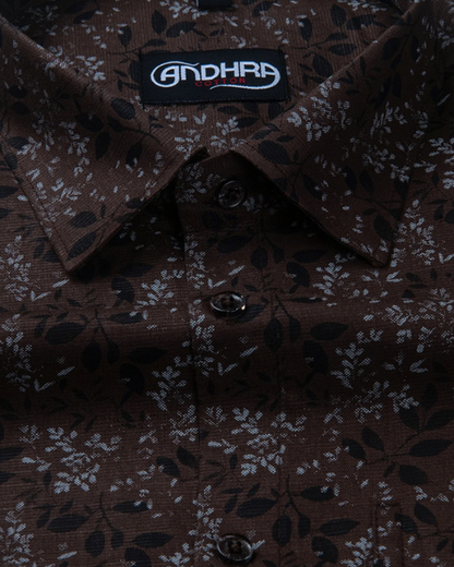 Slub Linen Marrun Printed Shirts for Men