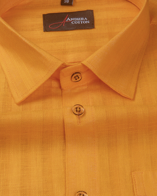 Linen lining orange colour shirts for men