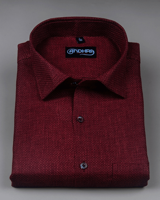 Matty Jute Linen Marrun Colour Shirts for Men