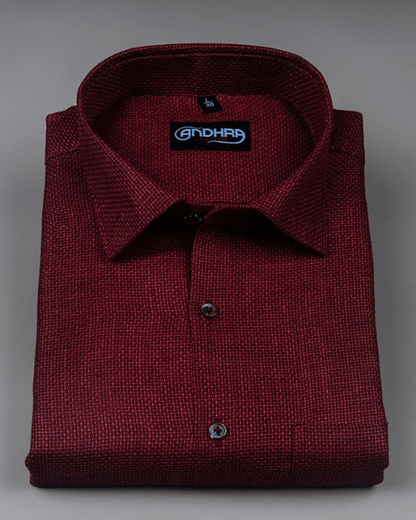 Matty Jute Linen Marrun Colour Shirts for Men