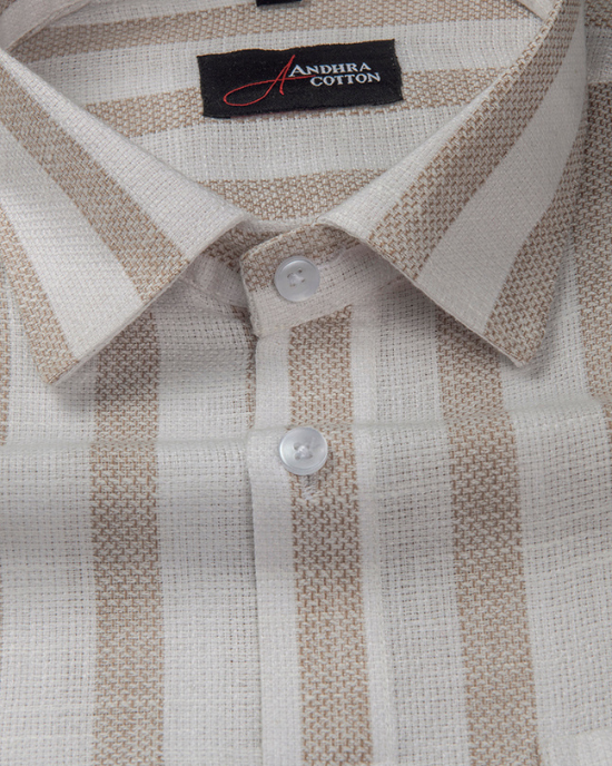 Jute Linen White with Fone Patta Shirts for Men
