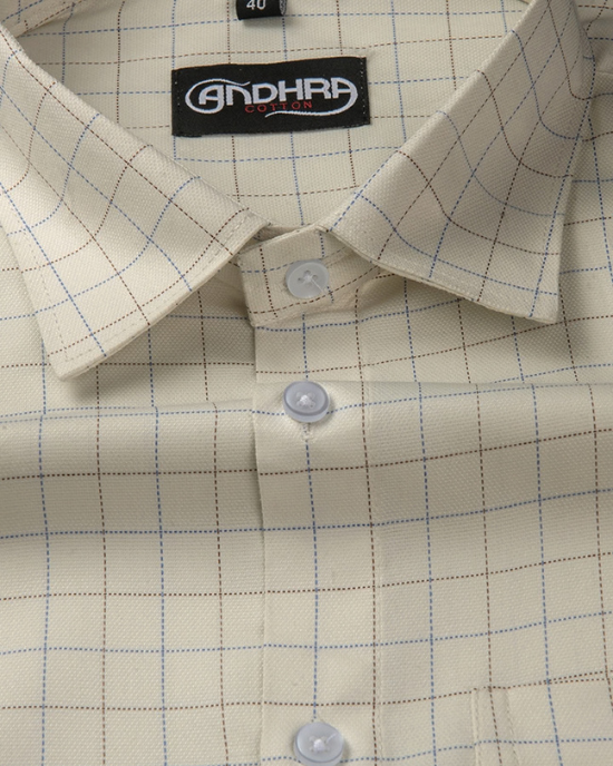 Arvind Mofatlal Fone Colour with Checks Shirts for Men