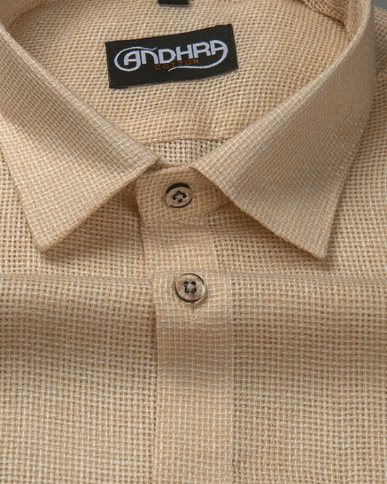 Matty Jute Linen Butter Colour Shirts for Men