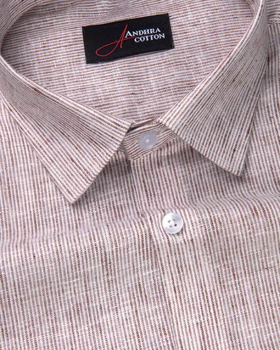 Bayview Linen Light Maroon Colour Shirts For Men