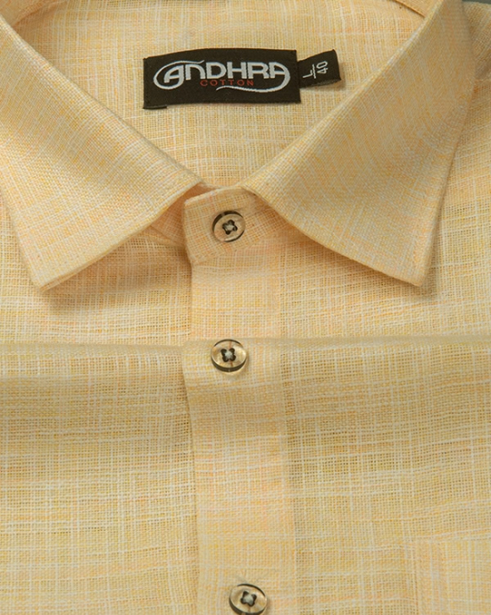 Mofatlal Khadi Yellow White Shade Mix Colour Shirts for Men