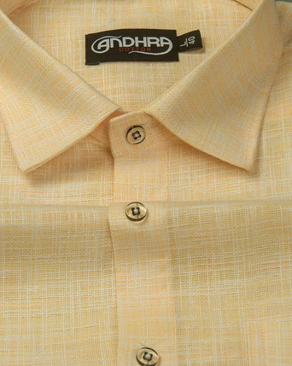 Mofatlal Khadi Yellow White Shade Mix Colour Shirts for Men