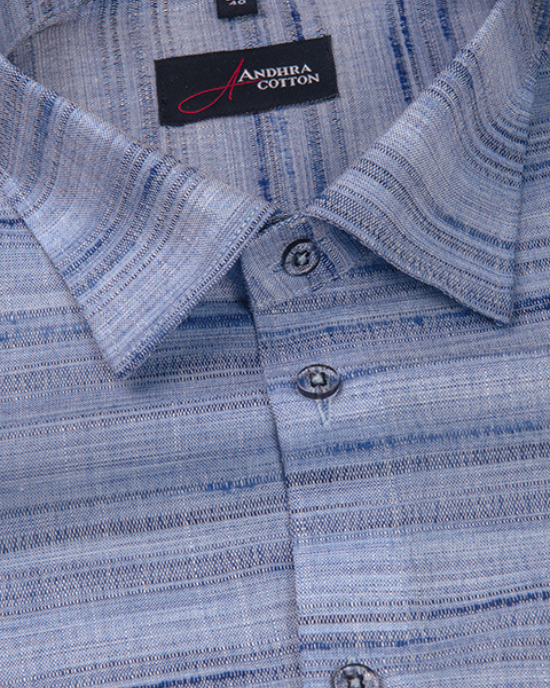 Ethenik Khadi Blue Colour Shirt for Men
